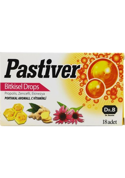 Pastiver Propolis, Zencefil, Ekinezya Portakal Aromalı C Vitaminli Pastil 18'li