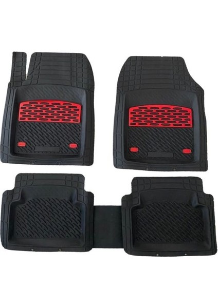 Fiat 500 L Uyumlu Universal Derin Havuzlu Paspas Krom Kırmızı