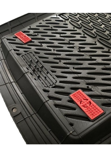 Fiat Linea Uyumlu Universal Derin Havuzlu Paspas Krom Kırmızı
