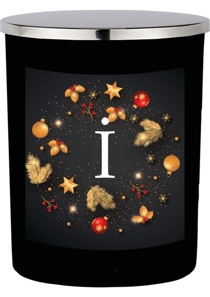 Siyah Bardak Mum Harfli Kış Serisi