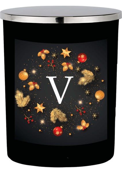 Siyah Bardak Mum Harfli Kış Serisi