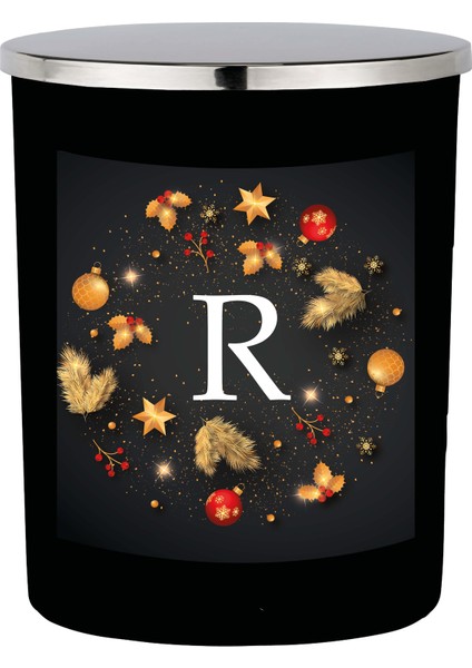 Siyah Bardak Mum Harfli Kış Serisi