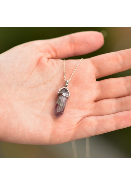 Florit Taşı Kalem Kolye