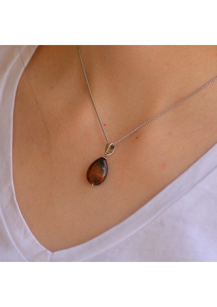 Obsidyen Taşı Damla Şeklinde Kolye fiyatları