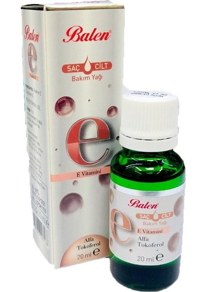 E Vitamini Saç ve Cilt Bakım Yağı Alpha Tocopherol 20 ml