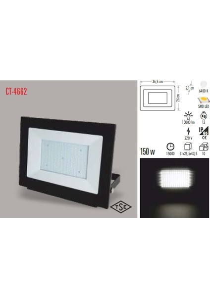 150 W 6500K Beyaz Işık LED Projektör Iyiiş Elektrik