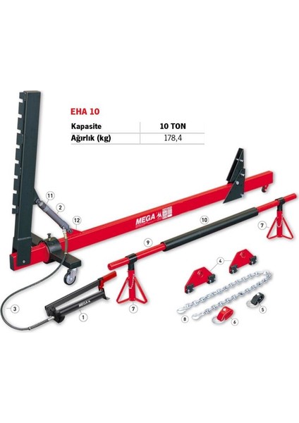 Eha 10  Hidrolik Kaporta ve Şasi Çektirme / Düzeltme 10 Ton