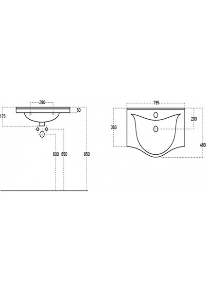 Albatros 80 cm Beyaz Lavabo PY10080