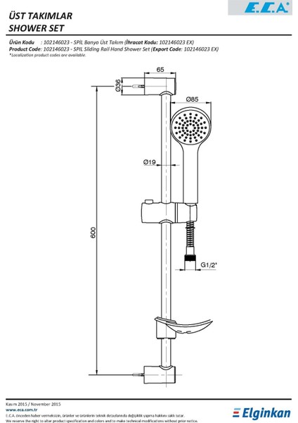 Eca Spil Banyo Üst Takım 102146023