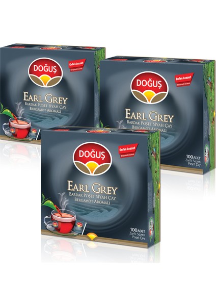 Earl Grey Bardak Poşet Çay 100'lü 2 gr x 3'lü