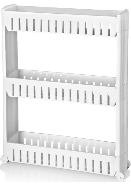 Çok Amaçlı Tekerlekli Plastik Raf Mutfak Rafı Banyo Rafı Deterjan Rafı Dar Alanlar Için Tasarlanmıştır