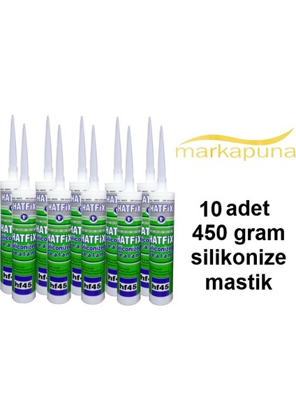 10 Adet Silikonize Mastik 450 gr