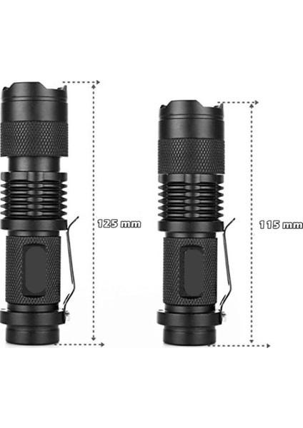 Km-82 Zoomlu Mini Cep Feneri Şarjlı