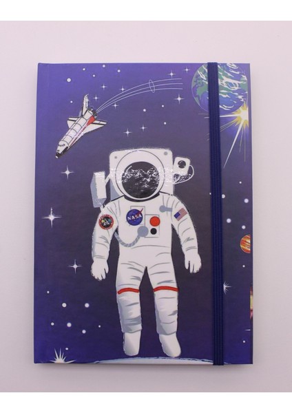 Lastikli Çizgisiz Sert Kapak Nasa Defter