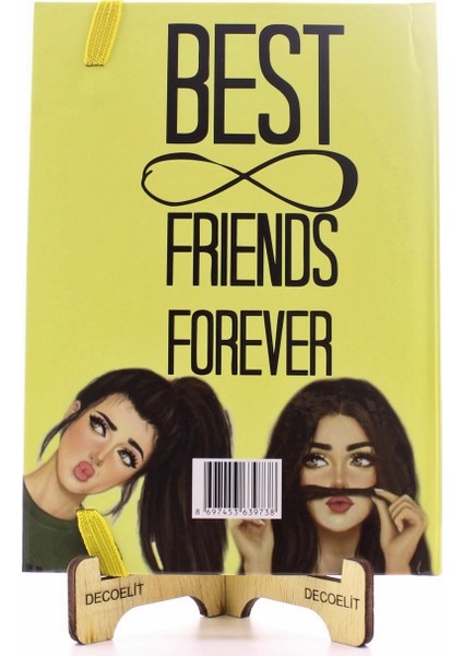 Lastikli Noktalı Sert Kapak Best Friend Defter