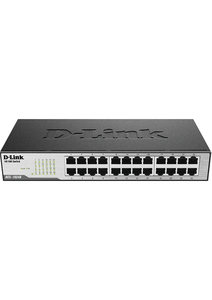 D-LINK 24 PORT 10/100 MBPS YÖNETİLEMEZ SWITCH METAL DES-1024D