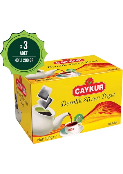 Demlik Çay 40 Lı 200 Gr X3