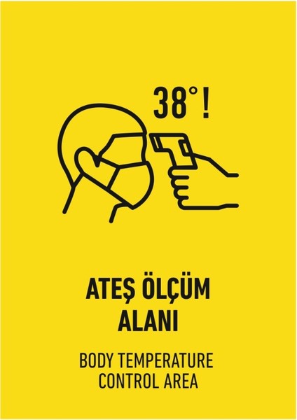 Sosyal Mesafe Sticker Ateş Ölçüm Alanı