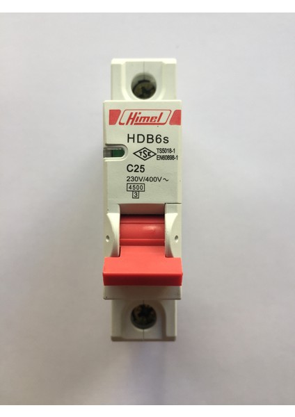 HDB6SL1C25 - 1X25A C Tipi 4,5 Ka Otomatik Sigorta Tse