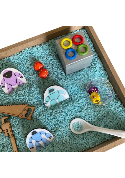 Ahşap Montessori Duyusal Oyun Seti - Robot fırsatları