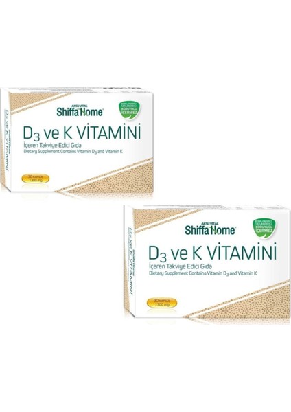 D3 ve K Vitamini Softjel 30 Kapsul x 2