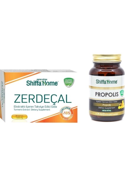 Zerdeçal Kurkumin Ekstrat 1300 mg 30 Kapsül + Propolis 470 mg 60 Kapsül