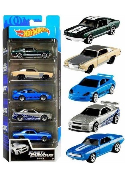 Hot Wheels - 5’ li Araba Seti - Fast & Furious / GHP55