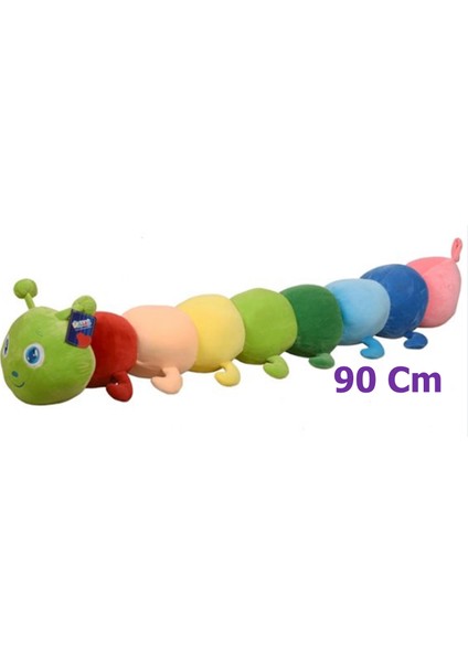 Peluş Oyuncak Renkli Tırtıl Yastık 90 cm