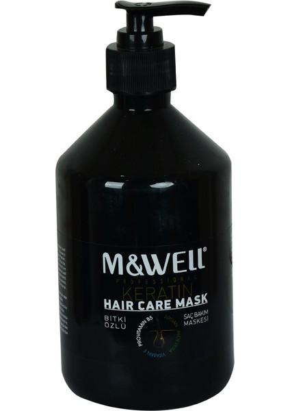Profesyonel Keratin Vitamin ve Bitki Özlü Saç Bakım Maskesi Pompalı 500 ml