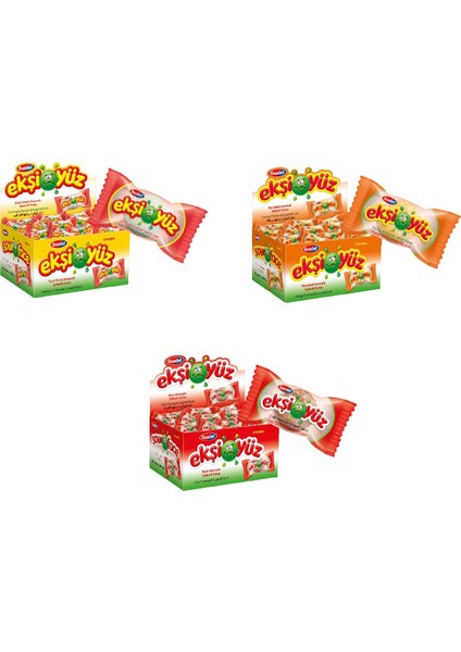 Ekşiyüz Sakız 3'lü 1050 gr ( Tutti Frutti - Portakal - Kola )