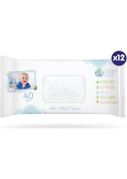 Bio Natural Islak Havlu 12 x 40 (480 Yaprak)