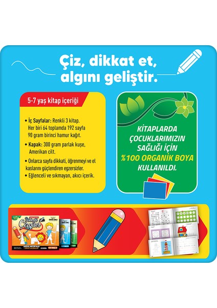 Dikkatli Çizgiler Okuldan Önce Serisi 3 Kitap Set