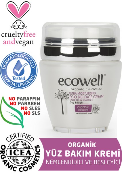 Organik Ultra Nemlendirici Eco Bio Yüz Bakım Kremi (50 Ml) (Diamond Serisi)