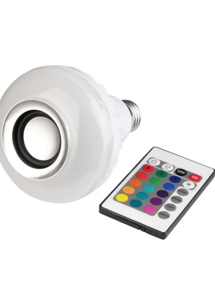 Bluetoothlu LED Ampul Hoparlör Mp3 Çalar Renkli LED Disko Ampul