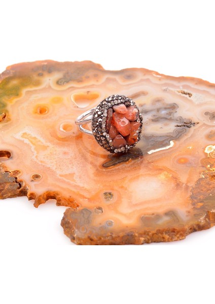 Akik Taşı Ayarlamalı Yüzük