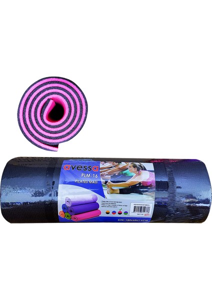 16 mm Çift Taraflı Pilates Minderi Siyah-Pembe