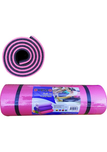 16 mm Çift Taraflı Pilates Minderi Pembe-Siyah