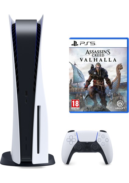 Playstation 5 Oyun Konsolu 825 GB Beyaz Renk ile Assassins Creed Valhalla Oyun Paketi