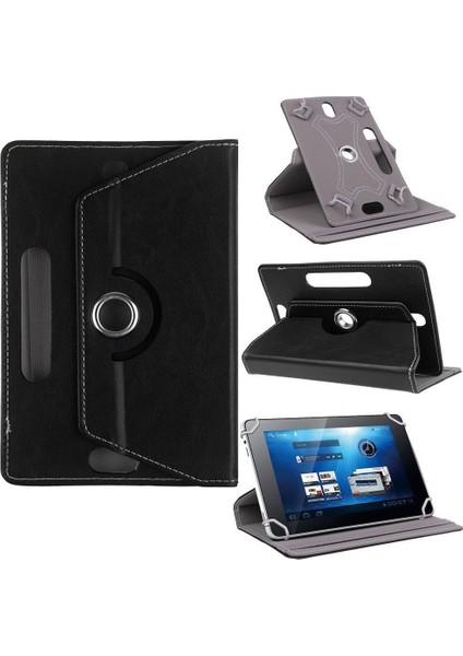 Casper CTA-E10 Tablet Kılıf Deri Standlı Dönerli Universal 10.1" Siyah