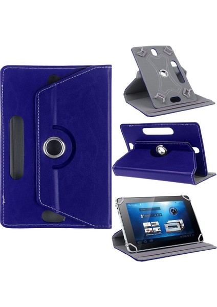 Casper Via T8 Tablet Kılıf Deri Standlı Dönerli Universal 8" Lacivert
