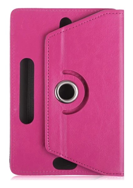 Alcatel A3 7" Kids Tablet Kılıf Deri Standlı Dönerli Universal 7" Pembe