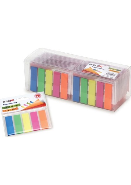 Inox 5 Renkli Yapışkanlı Page Marker 12 x 45 mm 30'lu