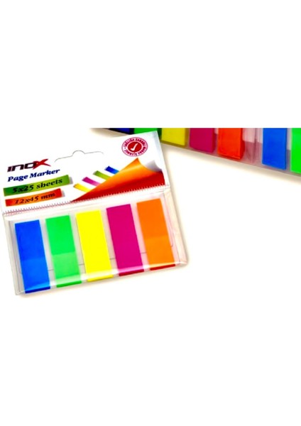 Inox 5 Renkli Yapışkanlı Page Marker 12 x 45 mm 30'lu
