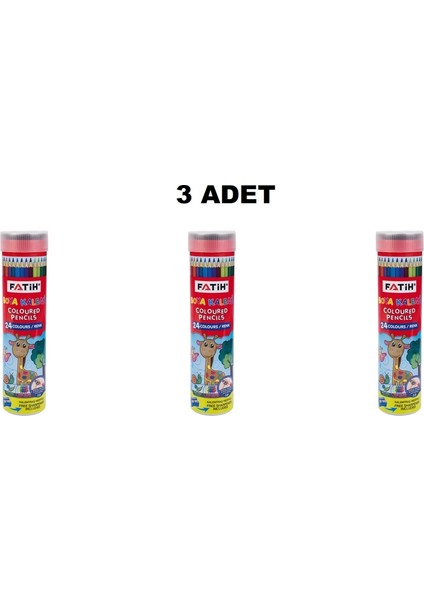 Metal Tüpte 24'lü Kuruboya x 3'lü