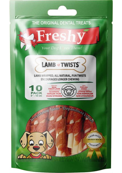 Lamb Twists Kuzu Etli Burgu Çubuk 10 Adet 100 gr