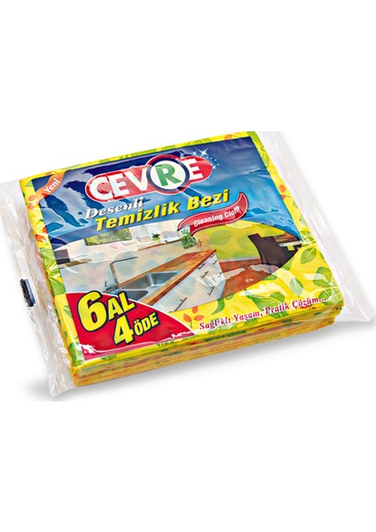 Temizlik Bezi Desenli 6 Al 4 Öde Ekonomik Paket