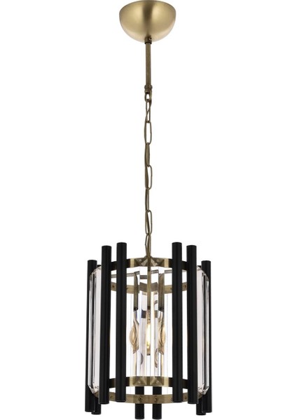 AV-60186-1E Eskitme/Siyah Kaplama Modern Avize E27 Metal Cam 25 cm