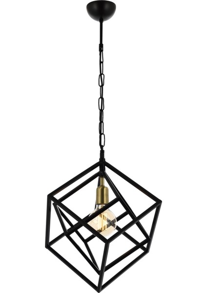 AV-60117-1BSY Siyah Boyalı Modern Avize E27 Metal 40cm