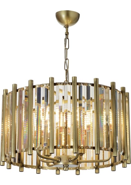 AV-65222-E45 Eskitme Kaplama Modern Avize E14 Metal Kristal 45cm