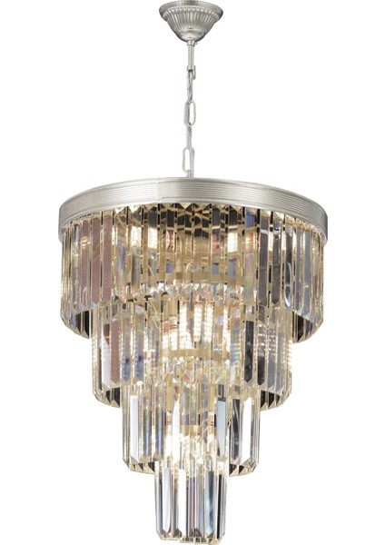 AV-65224-K45 Krom Kaplama Modern Avize E14 Metal Kristal 45cm